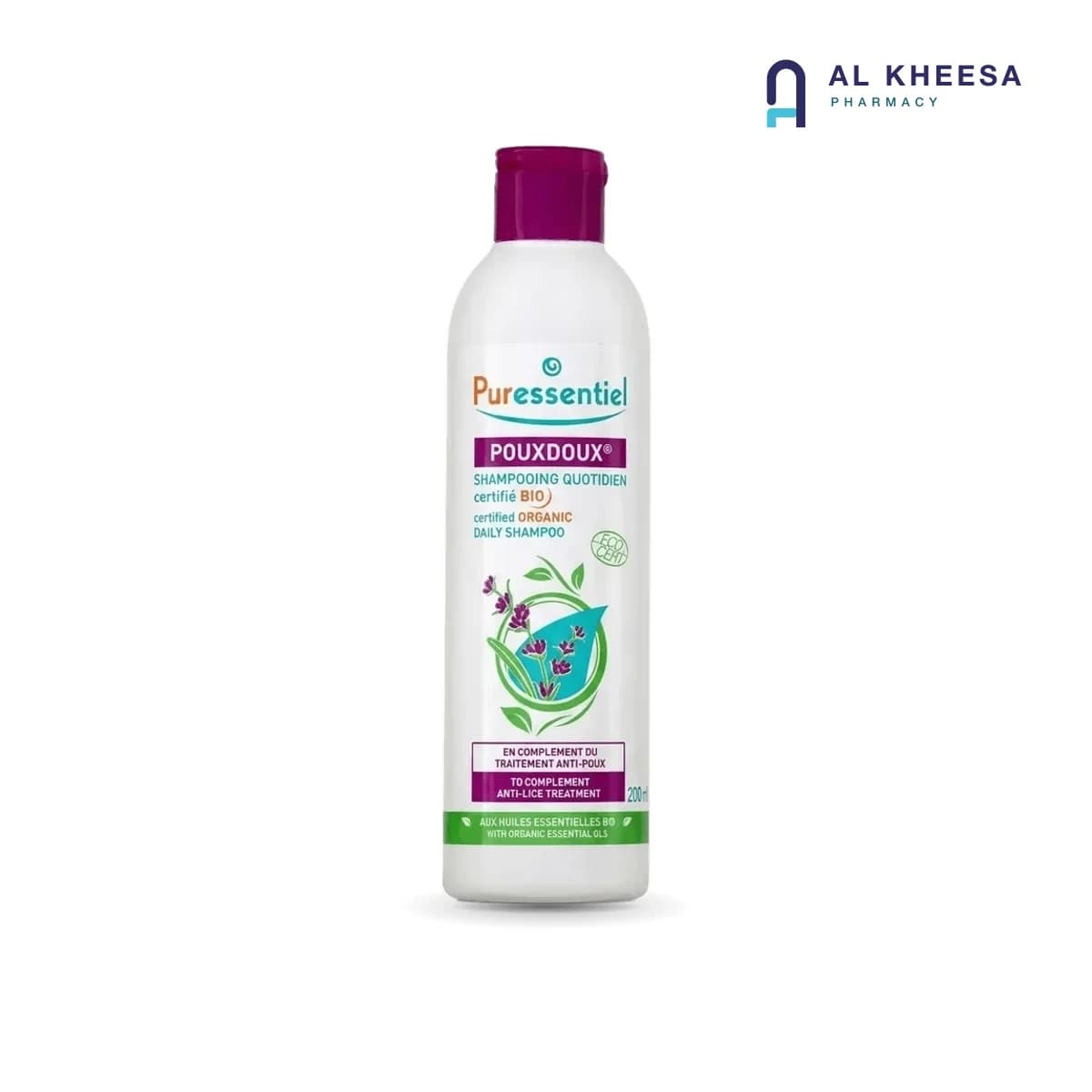 Puressentiel Pouxdoux Organic Anti‑Lice Shampoo 200ml – Natural Daily Shampoo for Scalp Hygiene and Lice Support
