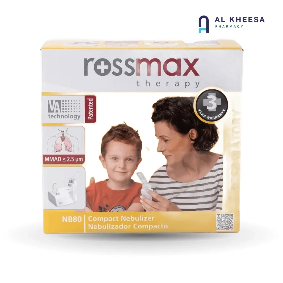 Rossmax NB80 Compact Piston Nebulizer – Adjustable Valve Respiratory Therapy Device