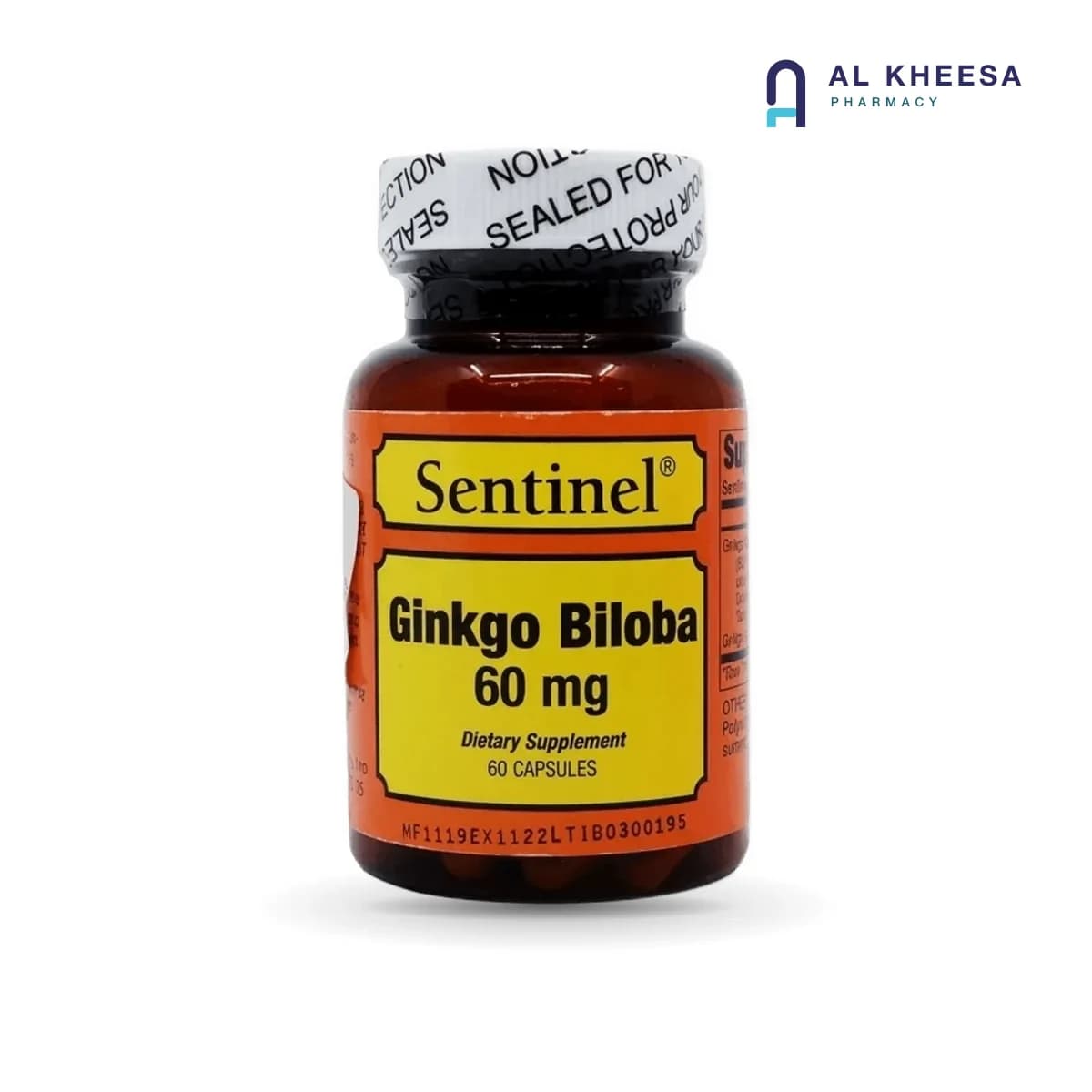 Sentinel Ginkgo Biloba 60 mg Capsules – Brain & Memory Support Supplement (60 Capsules)