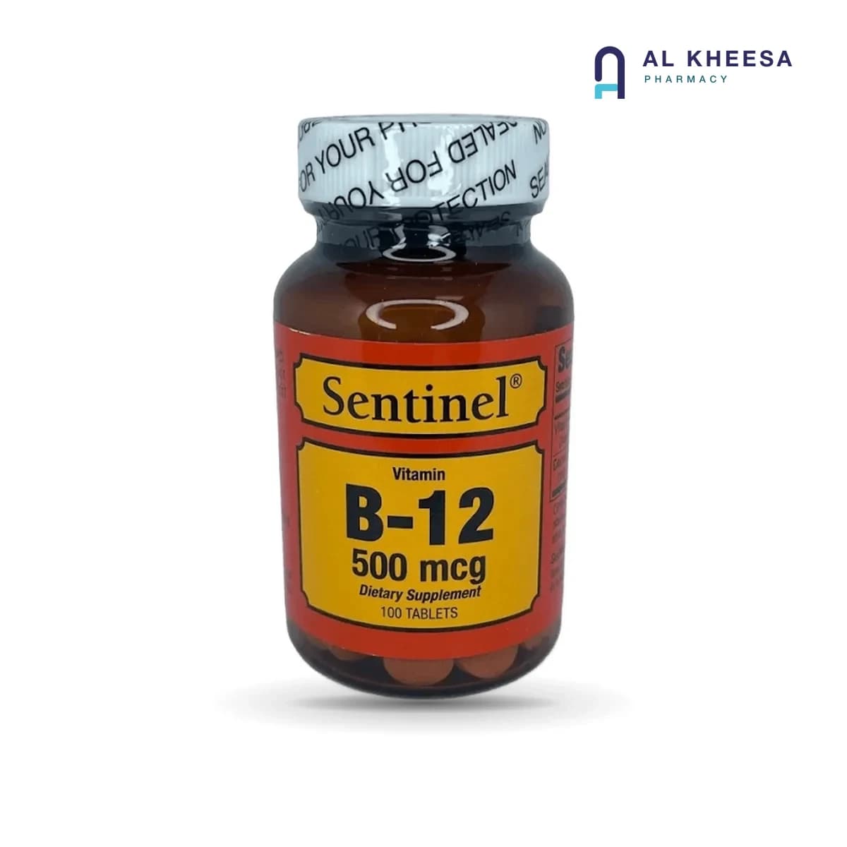 Sentinel Vitamin B12 500 mcg Tablets – 100 Count Energy & Nervous System Support