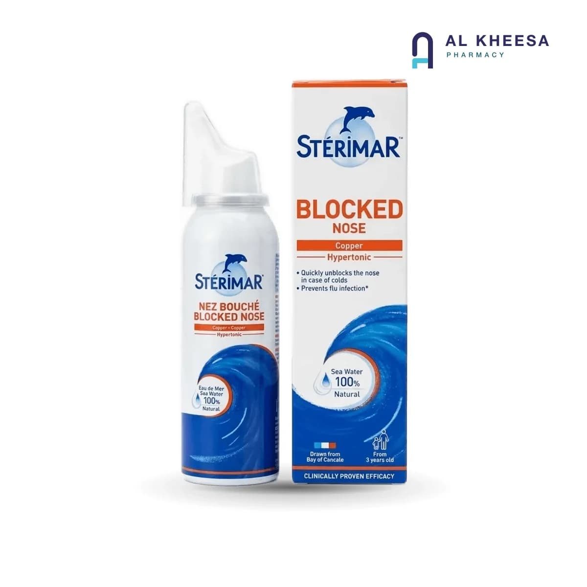 Sterimar Blocked Nose Copper Nasal Spray 100ml – Hypertonic Sea Water Spray with Copper for Congestion Relief