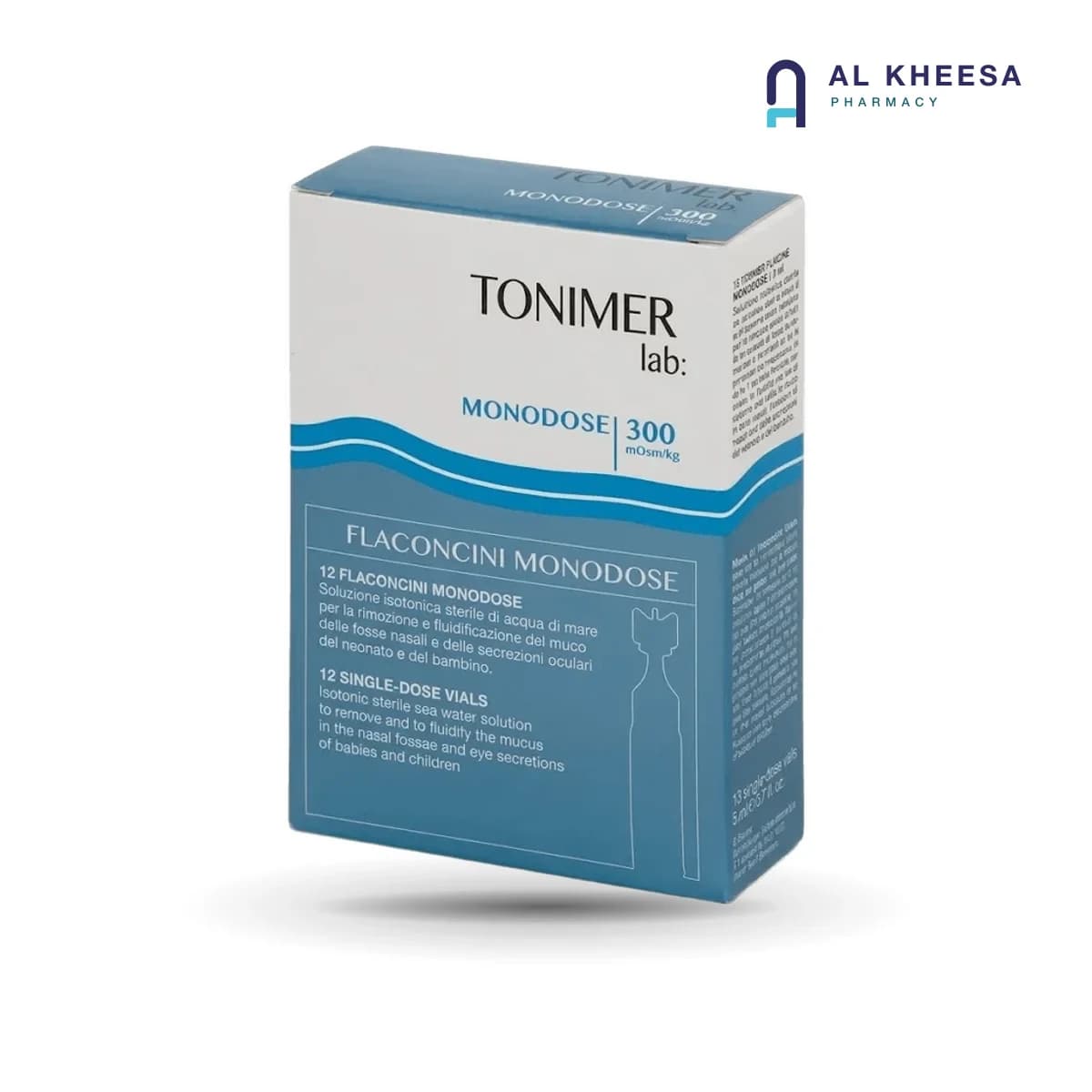 Tonimer Lab Isotonic Saline Nasal Spray – 12 Single-Dose Vials (5ml Each) for Daily Nasal Hygiene