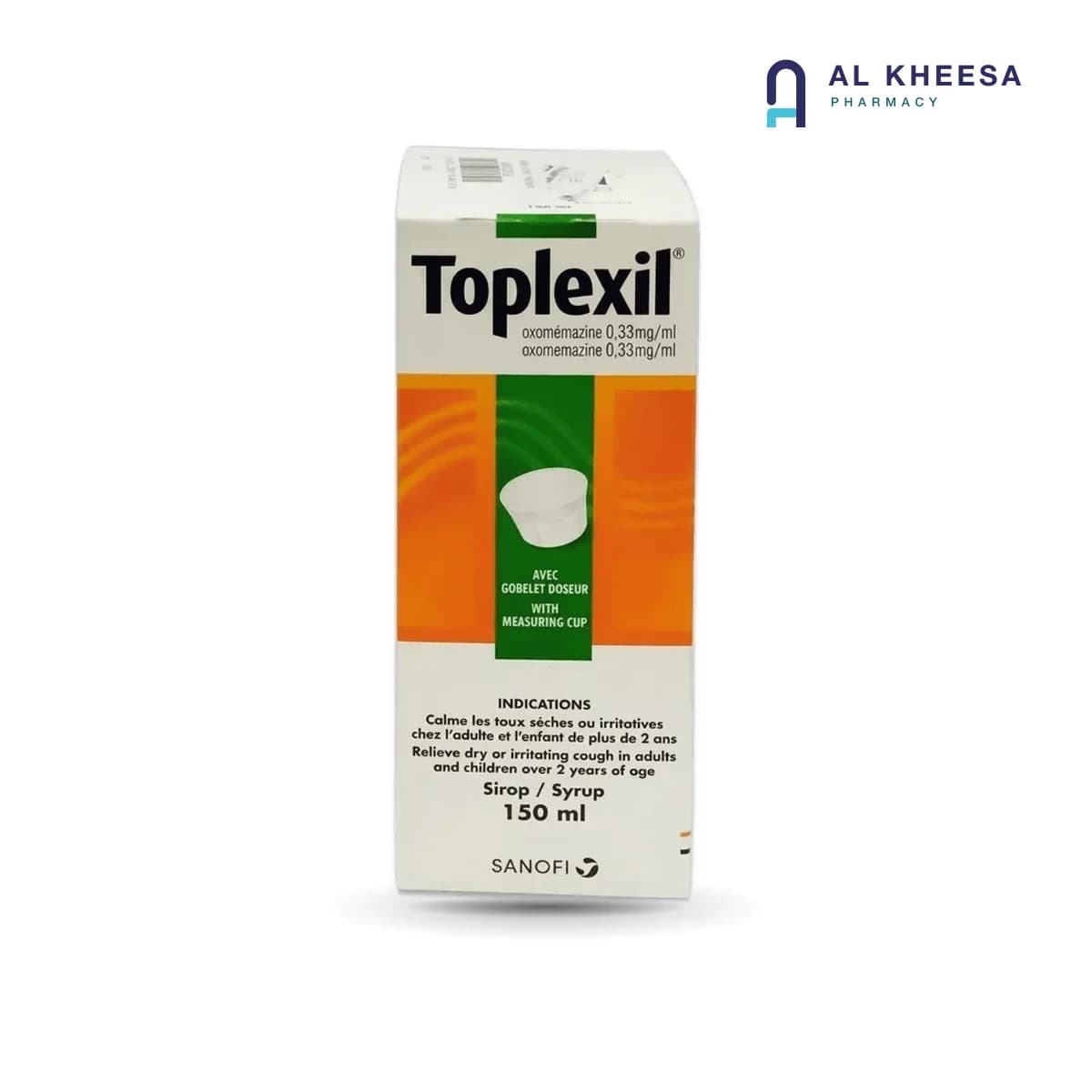 Toplexil Cough Syrup 150 ml – Oxomemazine Antihistamine for Dry & Allergic Cough Relief