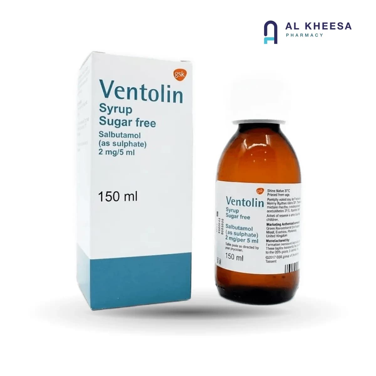 Ventolin Syrup 150 ml – Salbutamol Bronchodilator for Relief of Bronchospasm Symptoms