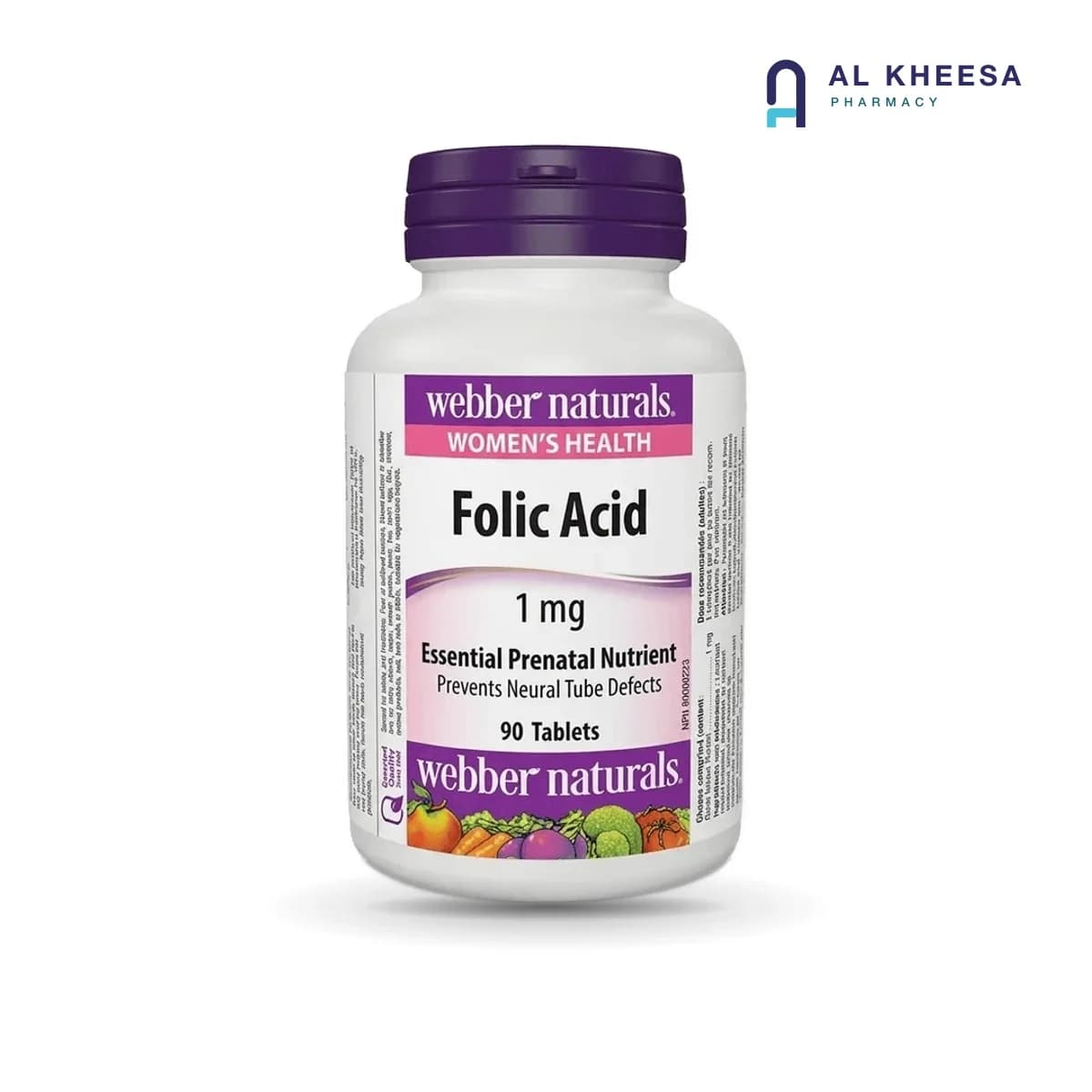 Webber Natural Folic Acid 1mg Tablets – 90 Tablets | Vitamin B9 Supplement for Daily Support