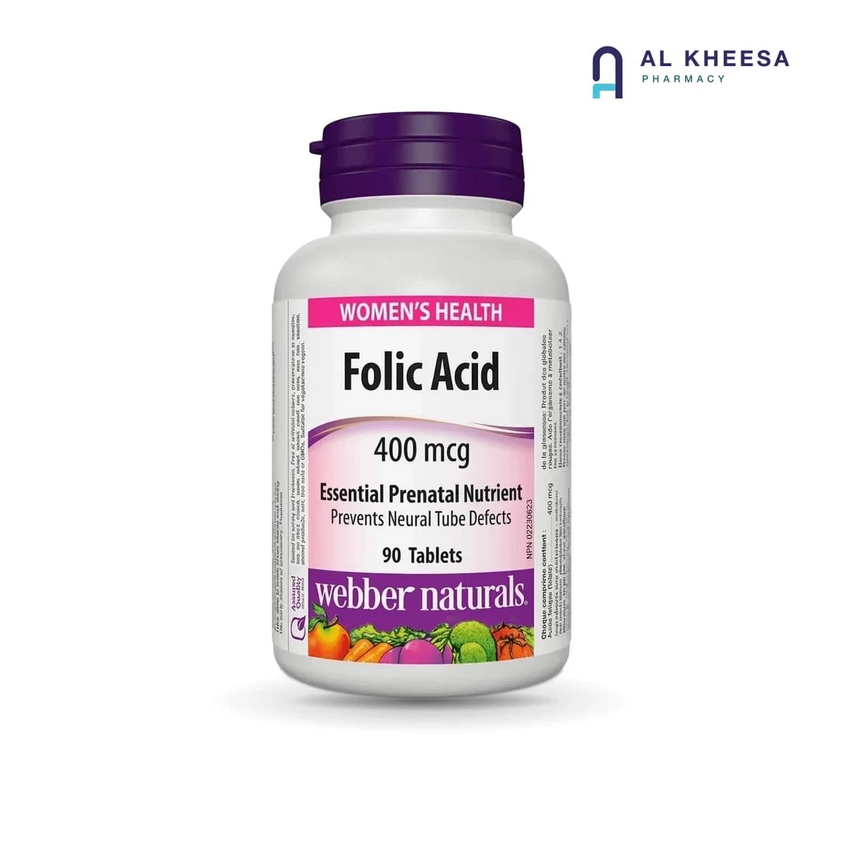 Webber Naturals Folic Acid 400 mcg Tablets – 90 Count | Daily Prenatal & Cellular Health Support