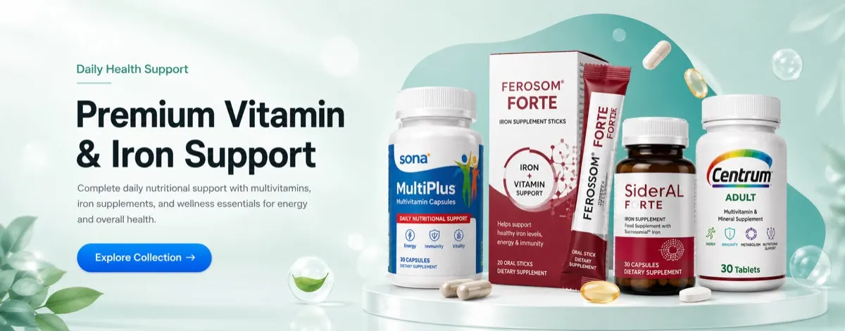 Premium vitamin and iron support — daily health supplements