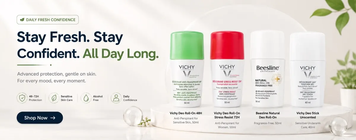 Stay fresh all day — deodorants and antiperspirants