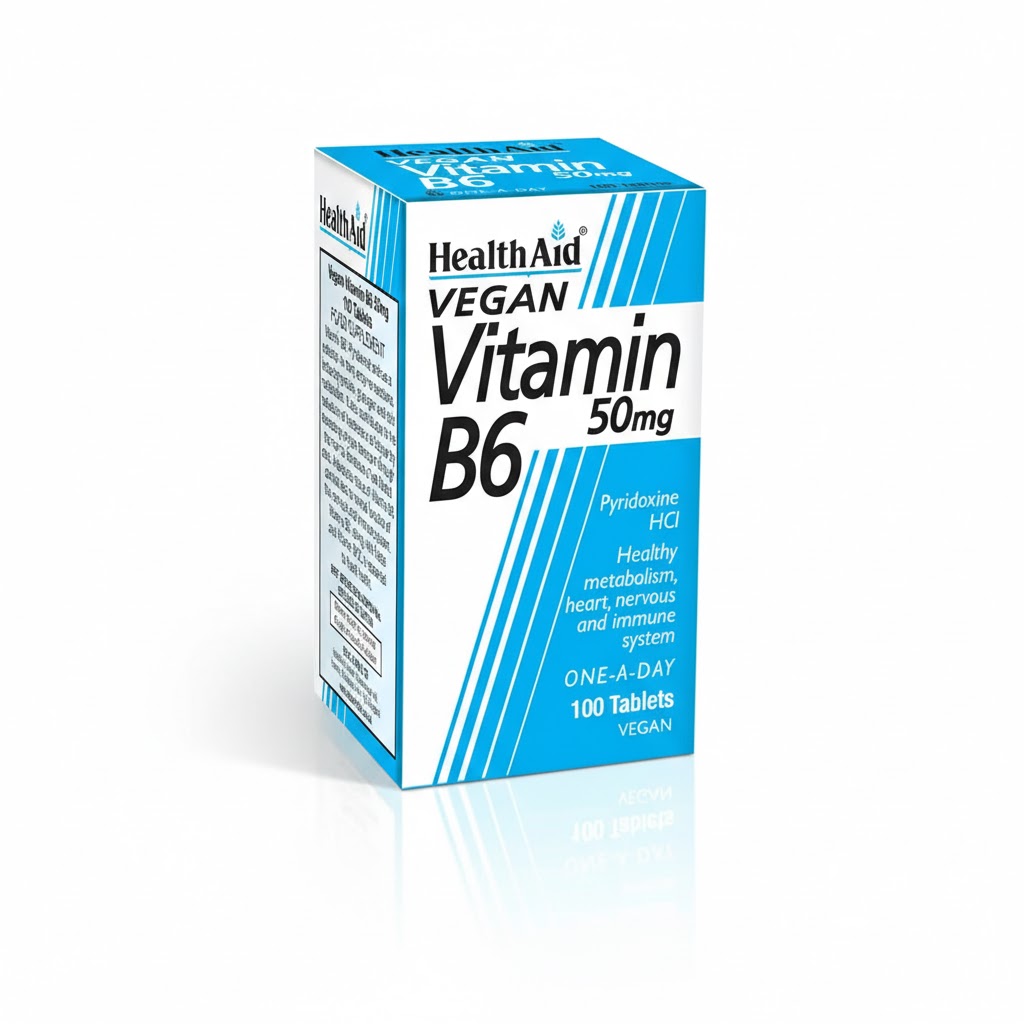 Health Aid Vitamin B6 50 mg Tablets – High-Potency Nutritional Support (100 Tablets)