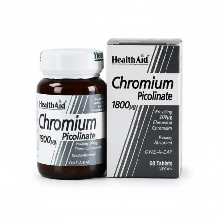 Health Aid Chromium Picolinate 1800 µg Tablets – Blood Sugar & Metabolic Support – 60 Tablets