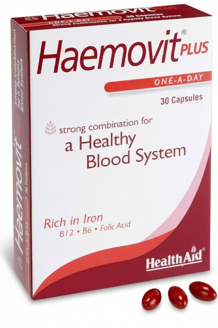 Health Aid Haemovit Plus Capsules 30’s – Iron & Multivitamin Supplement for Blood Health