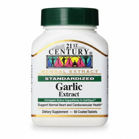 21st Century Garlic Extract Tablets – Cardiovascular & Wellness Support, 60 Tablets