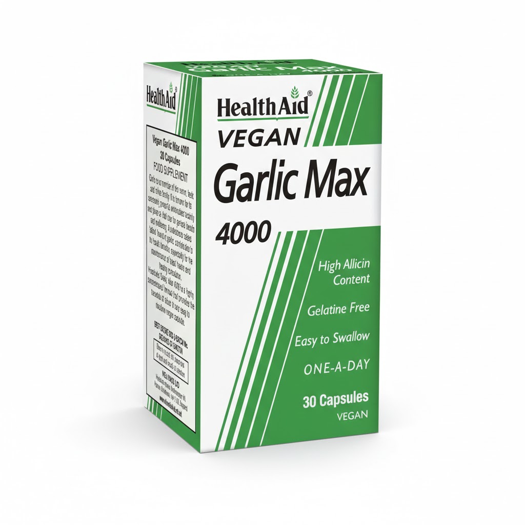 Health Aid Garlic Max 4000 Capsules – Concentrated Garlic Supplement (30 Capsules)