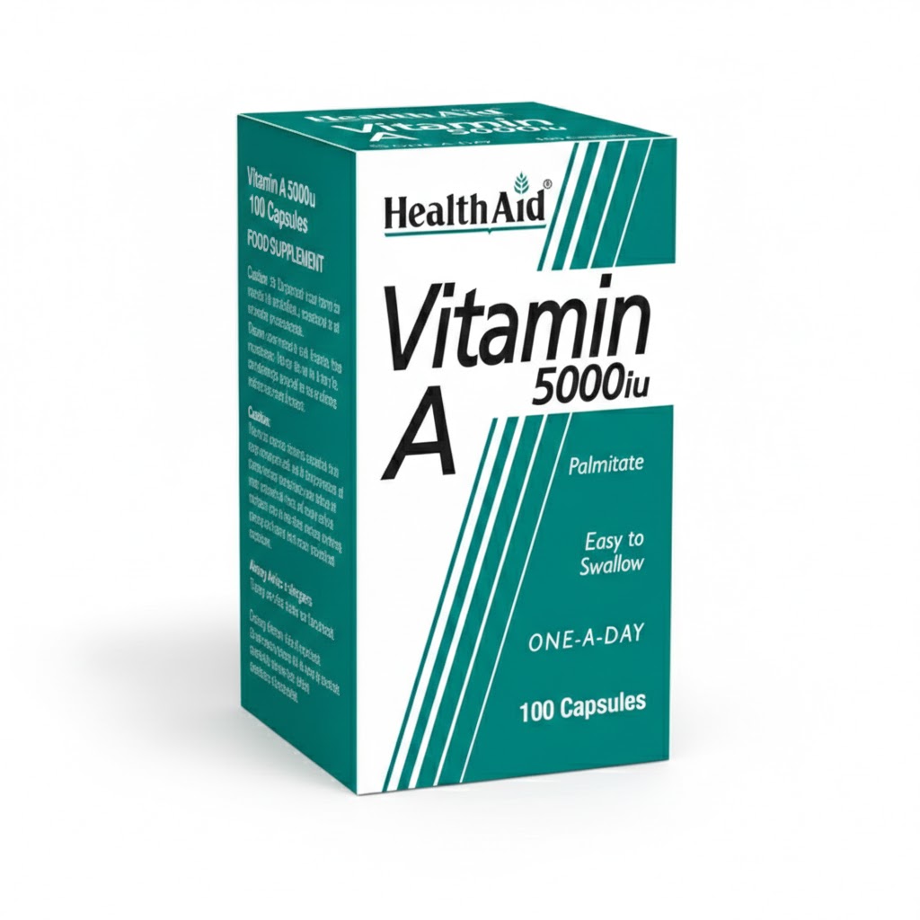 Health Aid Vitamin A 5000 IU – One-A-Day Capsules, 100 Count