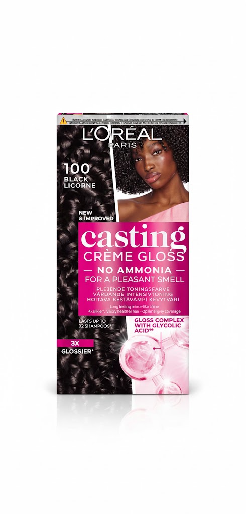 L’Oréal Paris Casting Crème Gloss 100 Black Licorice – Ammonia-Free Semi-Permanent Hair Color