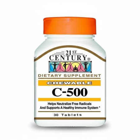 21st Century Vitamin C 500 mg Chewable Tablets – Immune Support, 30 Tablets