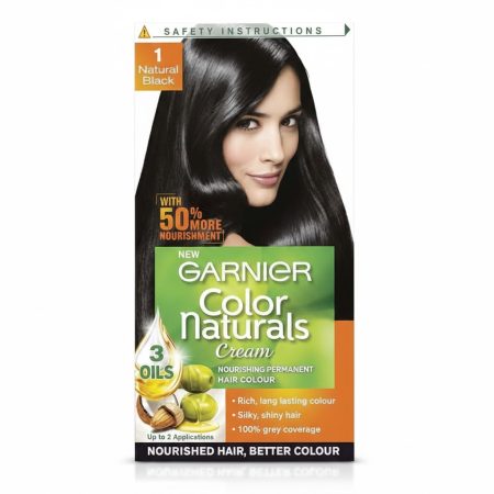 Garnier Hair Color No. 1 Natural Black – Long-Lasting Color with Natural Shine