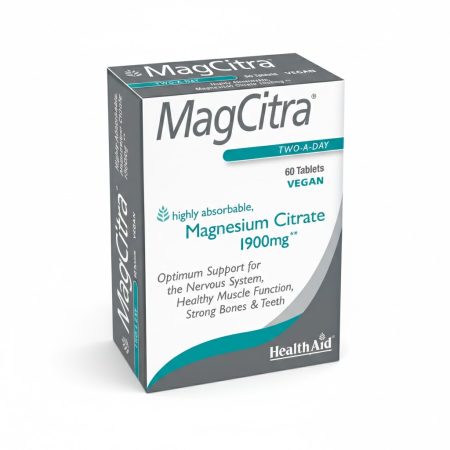HEALTH AID Magcitra Tablets 60’s – Magnesium Citrate Supplement for Digestive & Muscle Support