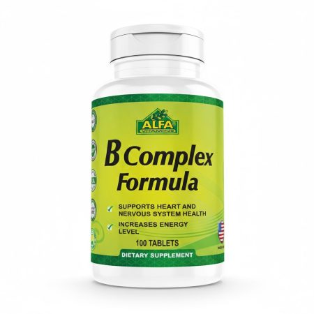 Alfa B-Complex Formula Energy & Metabolism Support Tablets – 100 Count