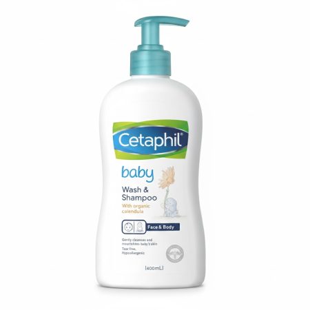 Cetaphil Baby Wash & Shampoo with Calendula for Delicate Skin – 400 ml