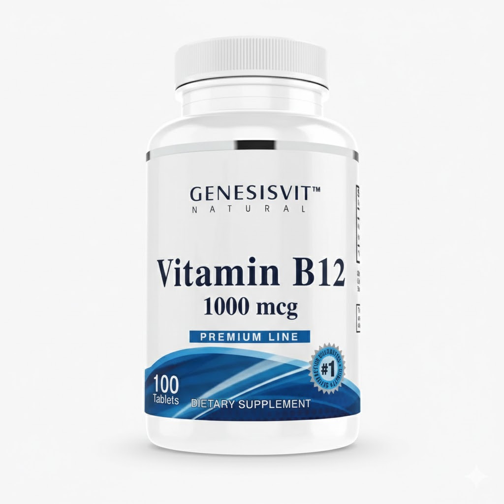 GenesisVit Vitamin B12 1000 mcg Tablets – 100 Count