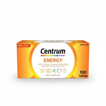 Centrum Energy Multivitamin & Ginseng Supplement Tablets – 100 Count