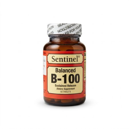 Sentinel Vitamin B100 Complex Tablets – 50 Count High-Potency Energy & Metabolism Support
