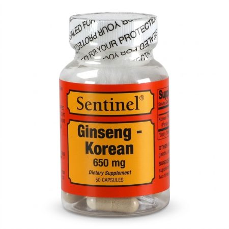 Sentinel Korean Ginseng 650 mg Tablets – 50 Count | Energy & Vitality Support