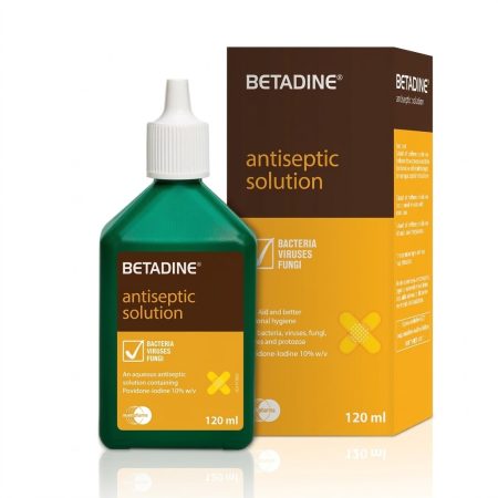 Betadine Antiseptic Solution 120ml – Povidone-Iodine Wound Cleansing Solution
