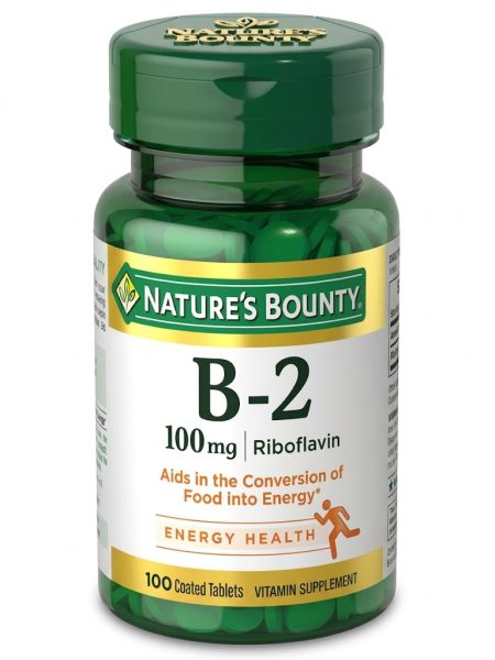 Natures Bounty  Vitamin B2 100 mg Tablets – Energy & Cellular Health Support – 100 Tablets