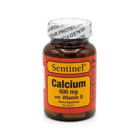 Sentinel Calcium 600 mg + Vitamin D Tablets 60 Count – Bone & Joint Health Support