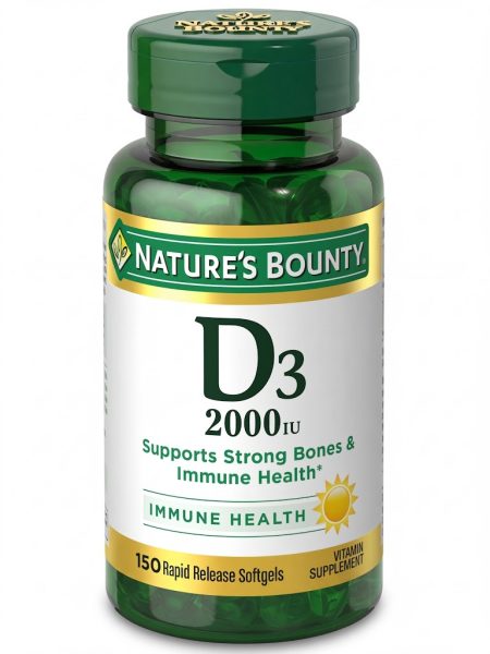 Natures Bounty Vitamin D3 2000 IU Capsules – 150 Count | Daily Bone & Immune Support