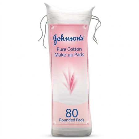 Johnson’s Pure Cotton Makeup Pads – Soft & Gentle Facial Cleansing Pads, Pack of 80