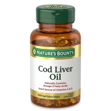 Natures Bounty  Cod Liver Oil Capsules – Omega-3, Vitamin A & D Support – 100 Capsules