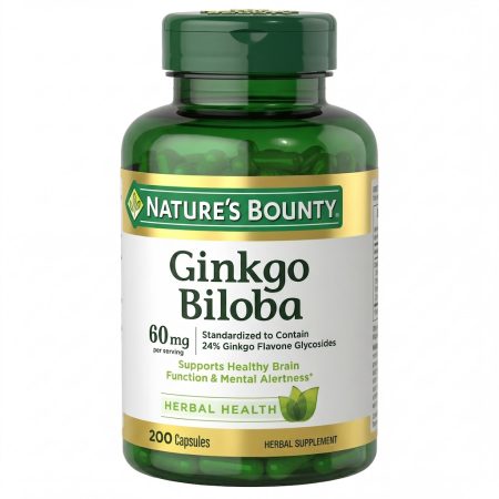 Natures Bounty  Ginkgo Biloba 60 mg Tablets – 200 Count | Memory, Focus & Circulation Support