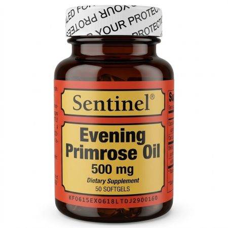 Sentinel Evening Primrose Oil 500 mg Capsules 50 Count – Skin, Hormonal & Wellness Support