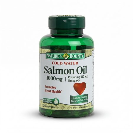 Natures Bounty  Salmon Oil 1000 mg Omega-3 210 mg Softgels – 120 Count | Heart & Brain Health Support