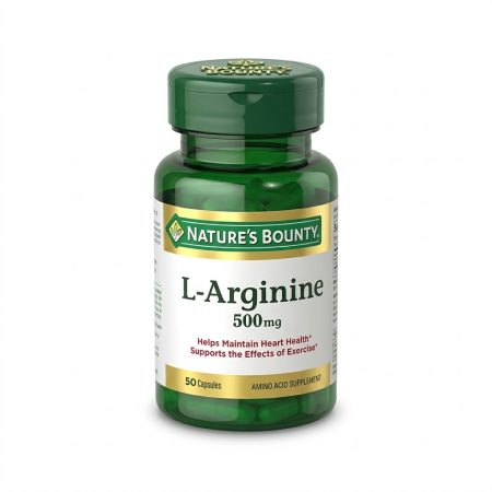 Natures Bounty  L-Arginine 500 mg Capsules – Cardiovascular & Nitric Oxide Support – 50 Capsules
