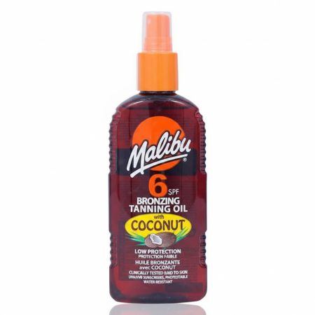 Malibu SPF 6 Bronzing Tanning Oil Coconut 200ml – Light Protection Sun Oil