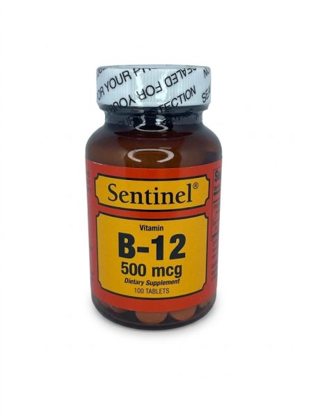Sentinel Vitamin B12 500 mcg Tablets – 100 Count Energy & Nervous System Support