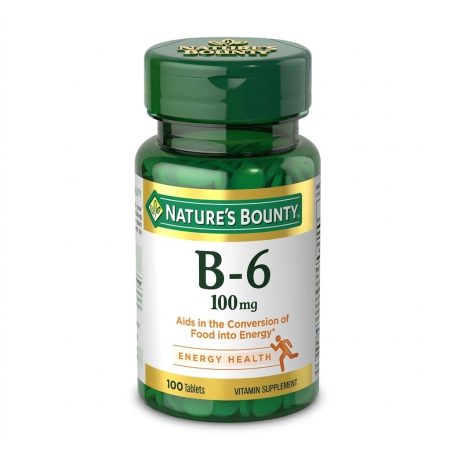 Natures Bounty Vitamin B6 100 mg Tablets – Energy & Nervous System Support – 100 Tablets