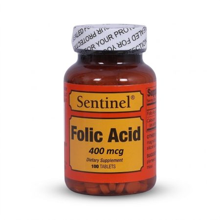 Sentinel Folic Acid 400 mcg Tablets – Vitamin B9 Supplement for Red Blood Cell & Prenatal Support (100 Tablets)
