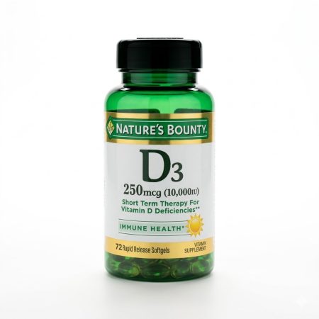 Natures Bounty  Vitamin D3 10,000 IU High-Potency Softgels – 72 Count Bone & Immune Support Supplement
