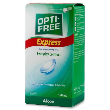 Opti-Free Express Multi-Purpose Contact Lens Solution – 120 mL Fast Cleaning & Comfort