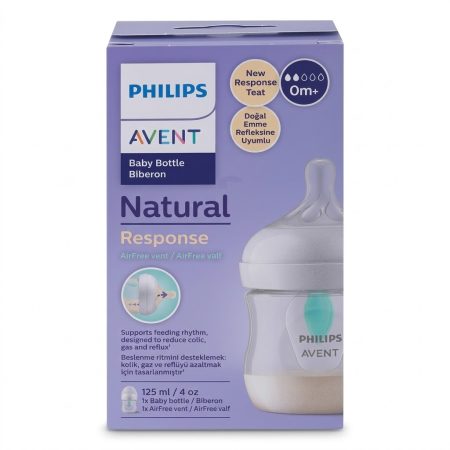 Philips Avent Natural 3.0 Baby Feeding Bottle 125ml with AirFree Vent – Anti-Colic Bottle for Newborns