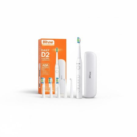 Bitvae D2 Electric Toothbrush – White Sonic Rechargeable Toothbrush with Smart Timer