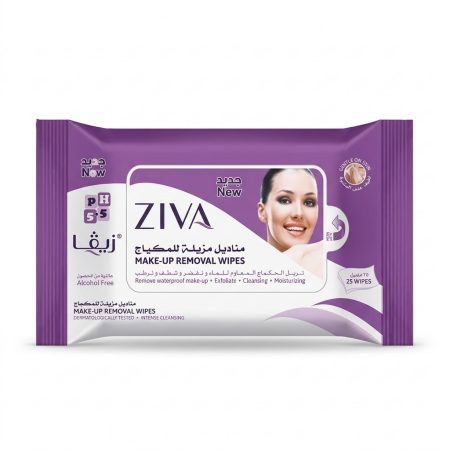 Ziva Makeup Removal Wipes – Gentle Facial Cleansing – 25 Count