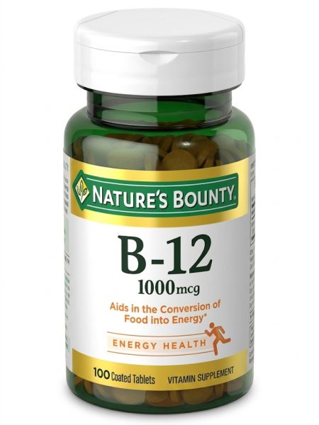 Natures Bounty Vitamin B12 1000 mcg Tablets – Energy & Nervous System Support – 100 Tablets