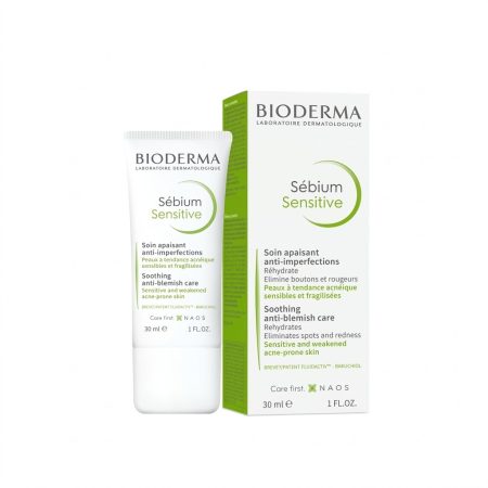 Bioderma Sébium Sensitive Soothing Anti-Blemish Care 30 ml – Daily Moisturizer for Sensitive Acne-Prone Skin