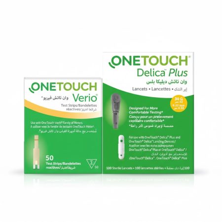 OneTouch Verio Refill Kit – 2×50 Test Strips & 100 Lancets for Blood Glucose Monitoring
